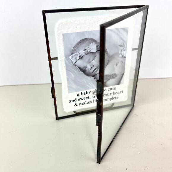 MudPie Baby Girl Metal and Glass Photo Frame - Picture 5 of 9